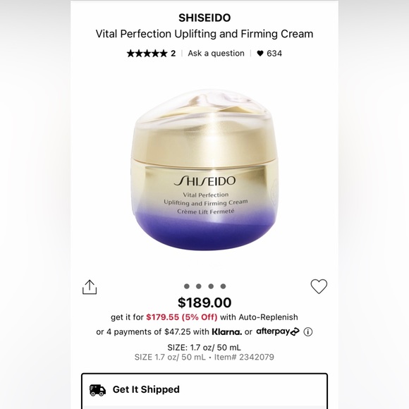 Shiseido Vital Perfection Uplifting and Firming Cream 15ml*3 - Picture 2 of 2